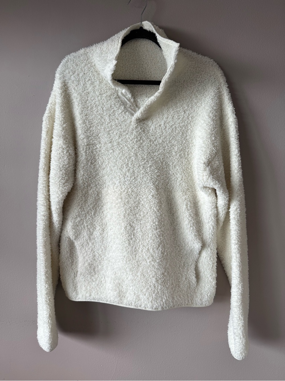 Skims Women’s Off White Ivory Teddy Bouclé Sherpa High Neck Fleece Size S/M